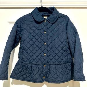 Crewcuts Girls Quilted Peplum Navy Jacket Size -10